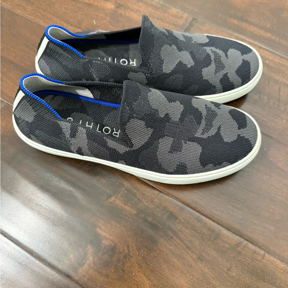 Rothy's Black Camouflage Slip-On Sneakers